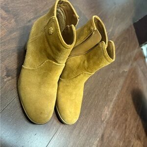Yellow Suede Ankle Boots